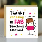 Teaching Assistant Thank You Card FAB TA Card Kraft Envelope