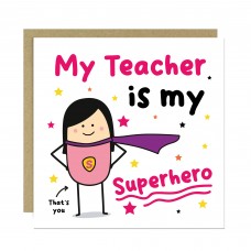 Card For Teacher Thank You Card My Superhero Card For Women