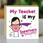 Card For Teacher Thank You Card My Superhero Card For Women