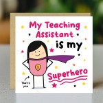 Card For Teaching Assistant Thank You Card My Superhero Card