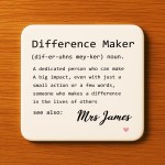 Gift For Teacher Personalised Coaster For Teacher Appreciation