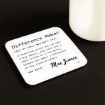 Gift For Teacher Personalised Coaster For Teacher Appreciation