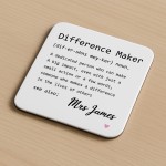 Gift For Teacher Personalised Coaster For Teacher Appreciation