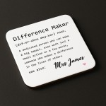 Gift For Teacher Personalised Coaster For Teacher Appreciation