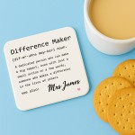 Gift For Teacher Personalised Coaster For Teacher Appreciation