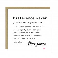 Personalised Thank You Card For Teacher Difference Maker
