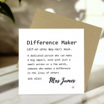 Personalised Thank You Card For Teacher Difference Maker