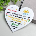 Gift For Teacher Nursery Teacher Heart Plaque Personalised