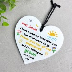 Gift For Teacher Nursery Teacher Heart Plaque Personalised
