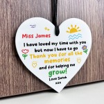 Gift For Teacher Nursery Teacher Heart Plaque Personalised