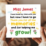 Personalised Teacher Appreciation Card For Teacher Thank You