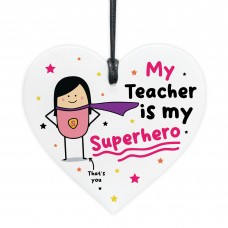 Gift For Teacher Hanging Heart Thank You Gift My Superhero