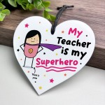 Gift For Teacher Hanging Heart Thank You Gift My Superhero