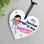 Gift For Teacher Hanging Heart Thank You Gift My Superhero