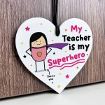 Gift For Teacher Hanging Heart Thank You Gift My Superhero