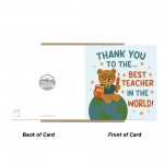 Best Teacher In The World Card With Kraft Envelope Thank You