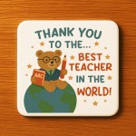Teacher Thank You Coaster Best Teacher Coaster Appreciation Gift