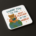Teacher Thank You Coaster Best Teacher Coaster Appreciation Gift