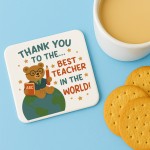 Teacher Thank You Coaster Best Teacher Coaster Appreciation Gift
