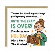 Funny Card For Teacher Teacher Appreciation Card Thank You