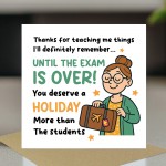 Funny Card For Teacher Teacher Appreciation Card Thank You