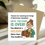 Funny Card For Teacher Teacher Appreciation Card Thank You