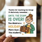 Funny Card For Teacher Teacher Appreciation Card Thank You