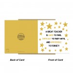 Card For Teacher Great Teacher Card Teacher Appreciation Card