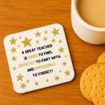 Gift For Teacher Great Teacher Coaster Teacher Appreciation Gift