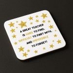 Gift For Teacher Great Teacher Coaster Teacher Appreciation Gift