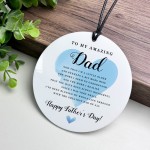 Fathers Day Amazing Dad Hanging Plaque Gift For Dad From Kids
