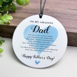 Fathers Day Amazing Dad Hanging Plaque Gift For Dad From Kids