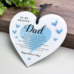 Dad Fathers Day Hanging Heart Gift For Dad From Daughter Son