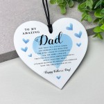 Dad Fathers Day Hanging Heart Gift For Dad From Daughter Son