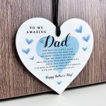 Dad Fathers Day Hanging Heart Gift For Dad From Daughter Son
