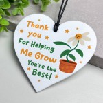 Gift For Teacher Thank You For Helping Me Grow Hanging Heart