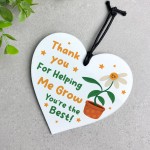 Gift For Teacher Thank You For Helping Me Grow Hanging Heart