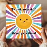 Teacher Thank You Card From Children Teacher Appreciation Card