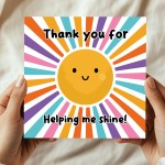 Teacher Thank You Card From Children Teacher Appreciation Card