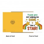 Cute Thank You Card For Teacher Thank You For Helping Me Shine