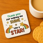 Teacher Keepsake Helping Me Shine Coaster Teacher Appreciation