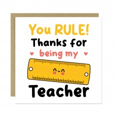 Special Card For Teacher YOU RULE Card Teacher Appreciation Card