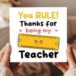 Special Card For Teacher YOU RULE Card Teacher Appreciation Card