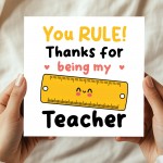 Special Card For Teacher YOU RULE Card Teacher Appreciation Card