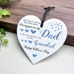 Dad and Grandad Gift For Fathers Day White Hanging Heart Gift