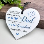 Dad and Grandad Gift For Fathers Day White Hanging Heart Gift