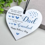Dad and Grandad Gift For Fathers Day White Hanging Heart Gift