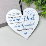 Dad and Grandad Gift For Fathers Day White Hanging Heart Gift