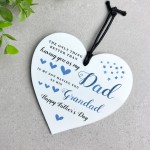 Dad and Grandad Gift For Fathers Day White Hanging Heart Gift