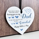 Dad and Grandad Gift For Fathers Day White Hanging Heart Gift